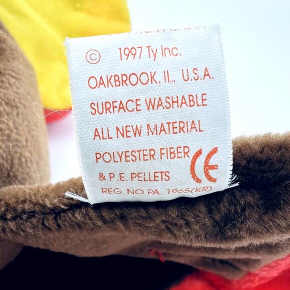 Vintage TY Beanie Baby Gobbles Turkey Plush Stuffed Animal Thanksgiving Collect - Picture 5 of 9